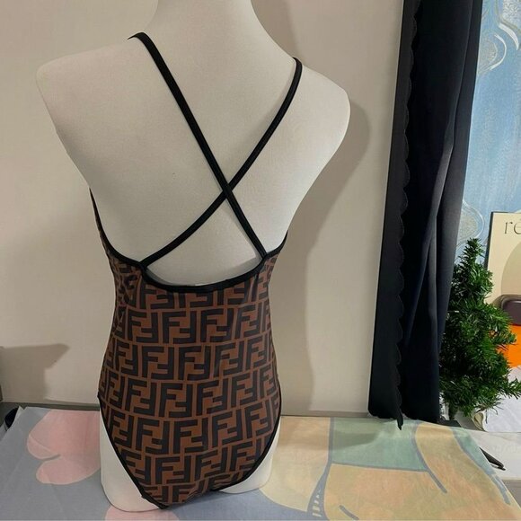 FENDI FF Logo V Neck Swimsuit Body Suit☑️☑️ - Picture 4 of 6